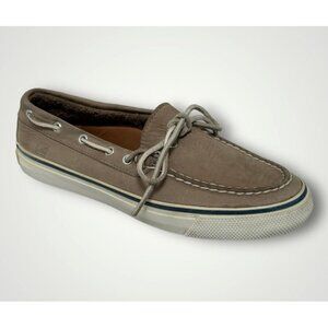 Womens Sperry Top Sider 7.5 Boat Shoes Beige Nubuck Leather
